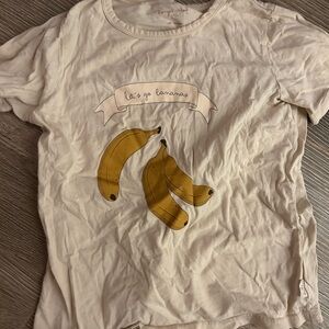 Girls' Cream Short-Sleeve Tee with Banana Graphic